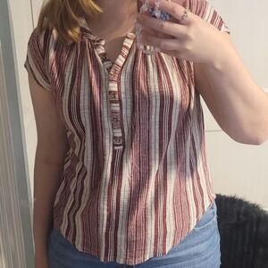 Lucky brand maroon blouse size small